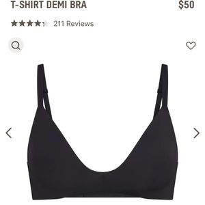 Skims • NWT • 32DDD • Black Onyx • WIRELESS FORMT-SHIRT DEMI BRA